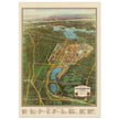 Vintage Map of the New York World's Fair in 1939 and Approaches Aerial view.