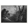 John Martin mezzotint engraving . Satan Contemplating Adam and Eve in Paradise. Paradise Lost by Milton.