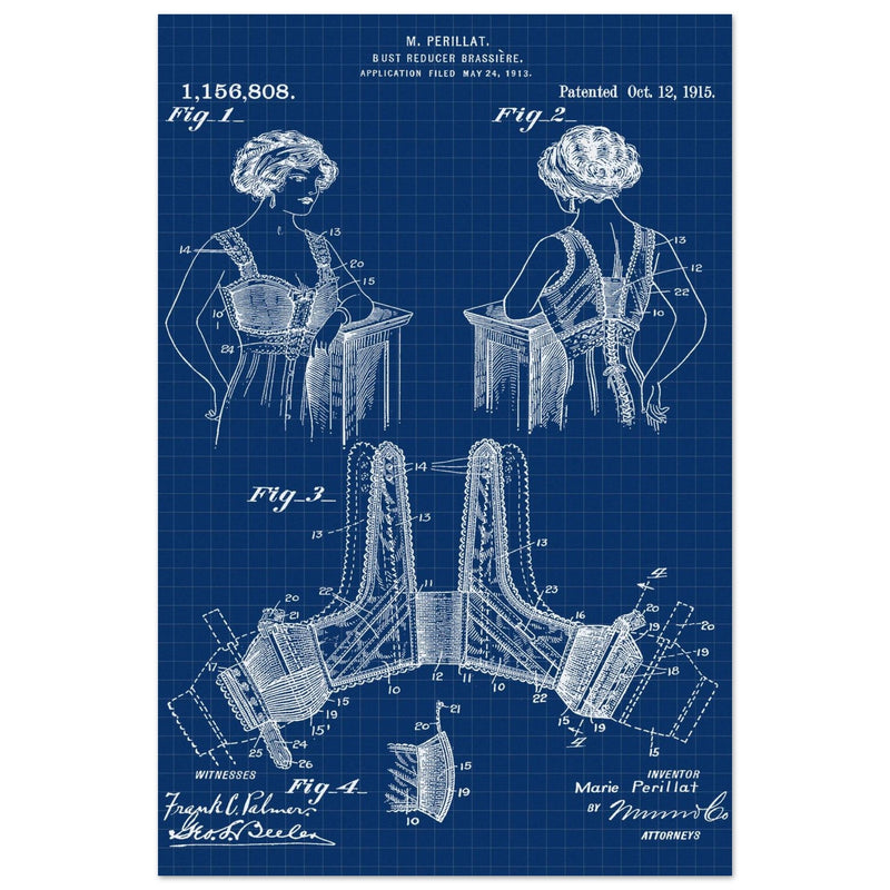 Bust reducer brassiere vintage patent by M Perillat