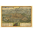 Rome Italy antique vintage city map. 1572 ancient map of the italian capital by Georg Braun and  Frans Hogenberg.