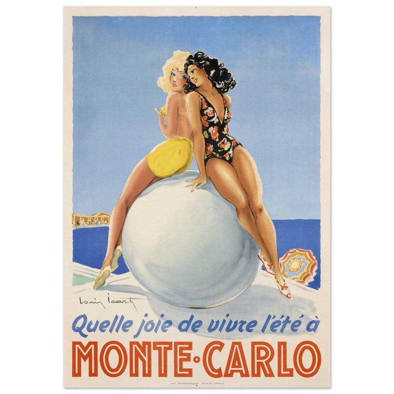 Louis Icart Monte Carlo vintage promotional poster . Historic