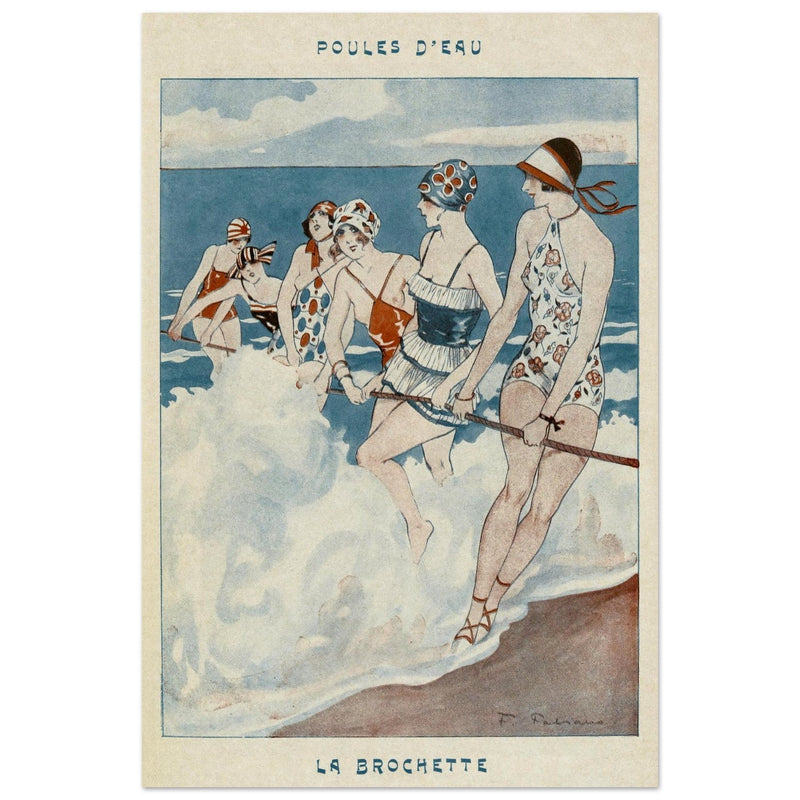 Poules d' Eau by Fabien Fabiano.  illustration of an illustration published in Fantasio Magazine in the 30s.