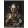 A jester with a cat antique painting reproduction by Studio of Jacob Jordaens.