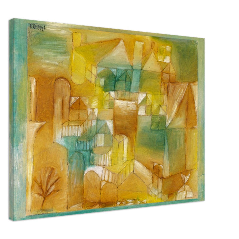 Paul Klee Fascsade brown green 1919. Modern abstract painting.    and redesigned wallart