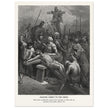 Gustave Dore The Bible engraving print . Nailing Christ to the cross illustration .