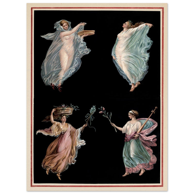 Beautiful bacchantes of Pompeii  chromolithograph by Victor Steeger