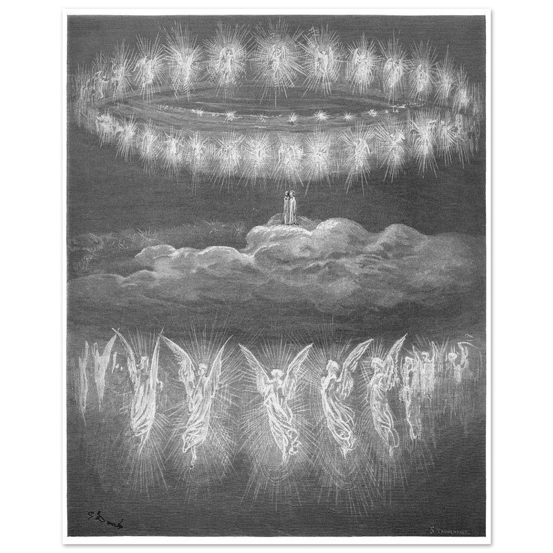 Gustave Dore illustration for The Divine Comedy by Dante Alighieri.  The Sun Glorified Souls. Paradise.