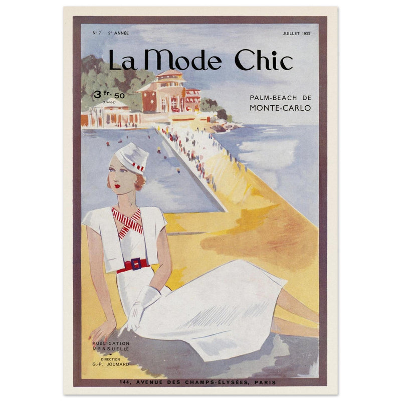 La Mode Chic old vintage fashion magazine cover from the 30s.
