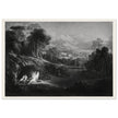 John Martin Paradise Lost vintage mezzoting engraving . Raphael Conversing with Adam and Eve .