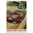 Michel beligond 24 hours Le Mans race 1961 vintage poster . Ferrari classic racing car.