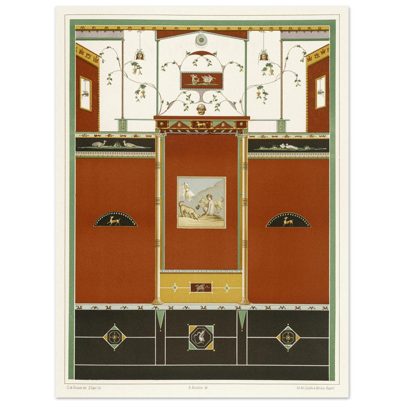 Architecture and mural paintings in Pompeii illustrated by G de Simone , project by Fausto and Felice Niccolini.