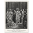 Gustave Dore The Bible engraving print . Christ in the synagogue illustration .
