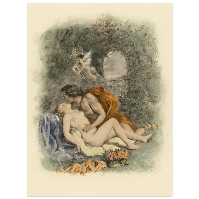 Paul Emile Becat erotic illustration Les Baiseres VI ( The Kisses ) Ecstasy