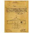 Flying machine patent 1906 by the Wright brothers. Vintage airplane.