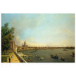 London antique painting by Canaletto 1750 The Thames from Somerset House Terrace towards the City.