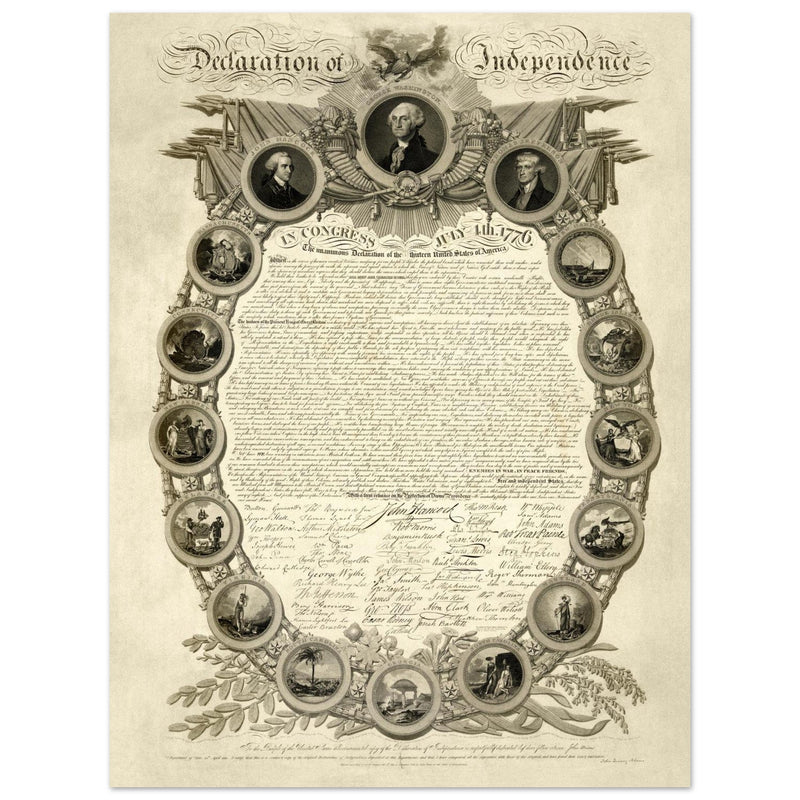 Declaration of Independence of America manuscript. 1819 by John Binns.