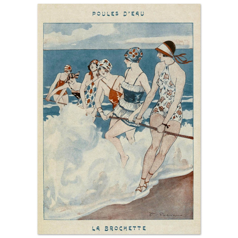 Poules d' Eau by Fabien Fabiano.  illustration of an illustration published in Fantasio Magazine in the 30s.