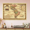 Ancient map of America. Old antique american map of the XVIII Century.  and poster