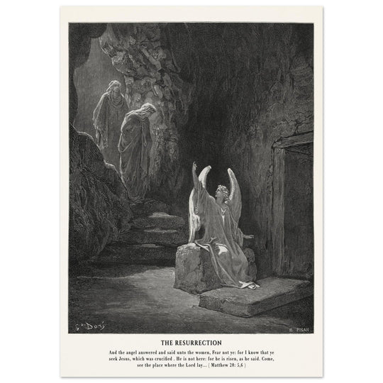 Gustave Dore The Bible engraving print . The Resurrection illustration .
