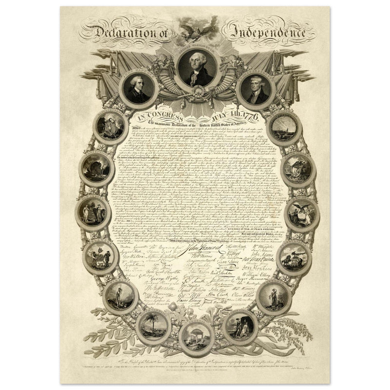 Declaration of Independence of America manuscript. 1819 by John Binns.