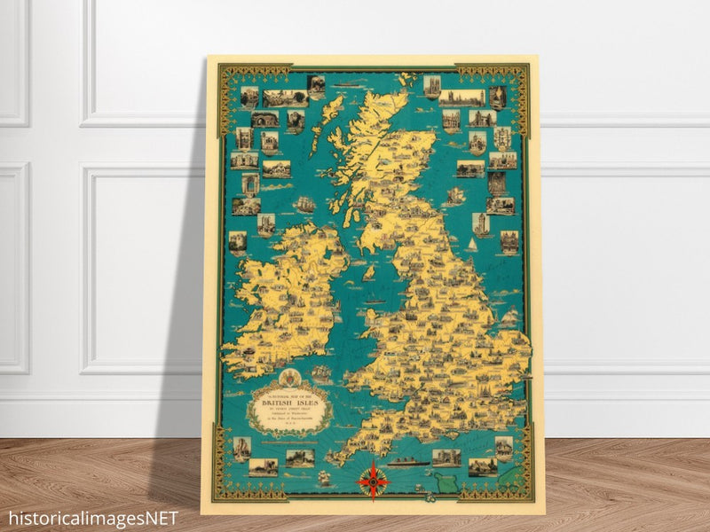Old map of the British islands by Ernest Dudley Chase