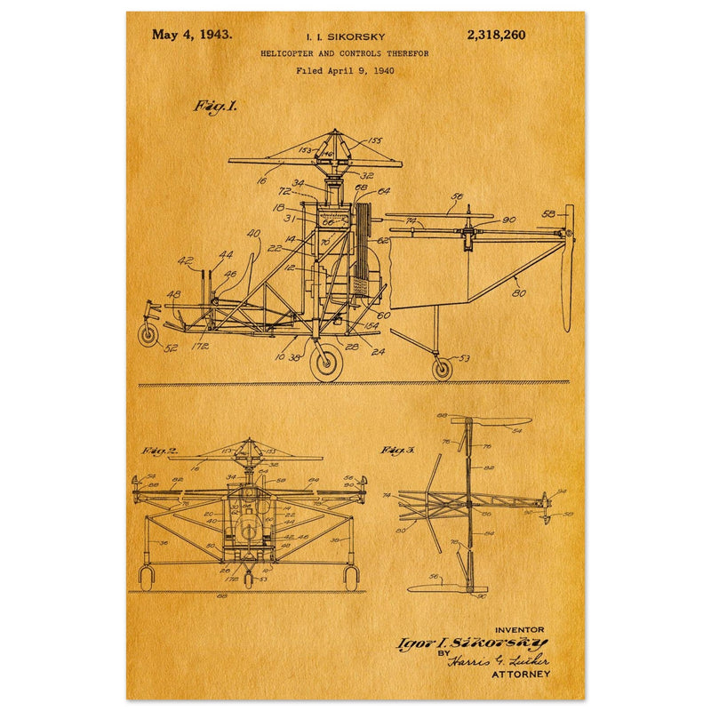 Helicopter patent by Igor Sikorsky