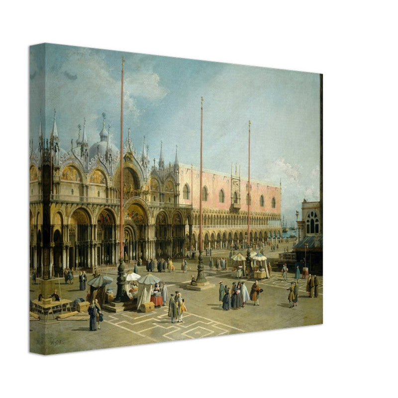 The Square of Saint Mark's Venice Italy Antique painting by Canaletto.