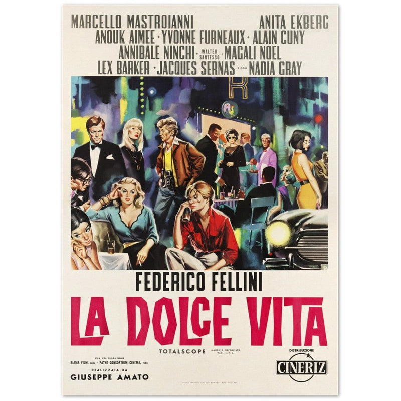 La Dolce Vita hitalian version movie poster.