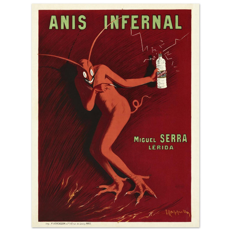 Anis Infernal advertising vintage poster by Leonetto Cappiello.