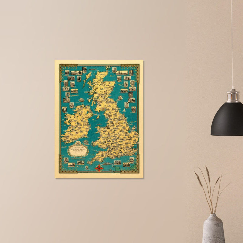 Old map of the British islands by Ernest Dudley Chase