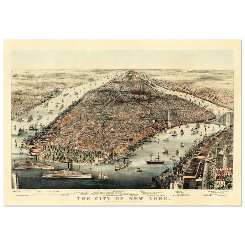 Aerial view of the city of New York by Nathaniel Currier and James Merritt Ives