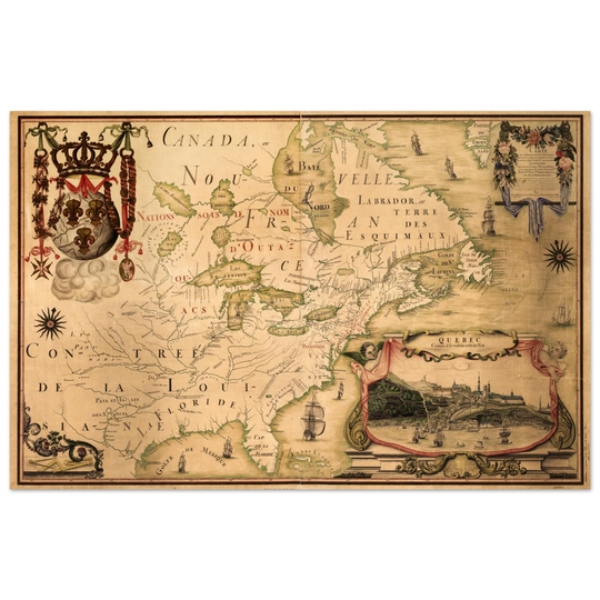 North America map. Canada, ou Nouvelle France by Jean-Baptiste Louis Franquelin