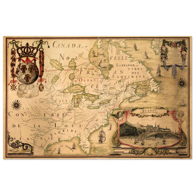 North America map. Canada, ou Nouvelle France by Jean-Baptiste Louis Franquelin