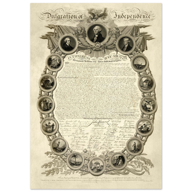 Declaration of Independence of America manuscript. 1819 by John Binns.