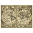 Old World map 1626. John Speed famous double hemisphere cartography with beautiful illustrations.