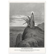 Gustave Dore The Bible engraving print . The temptation of Jesus illustration .