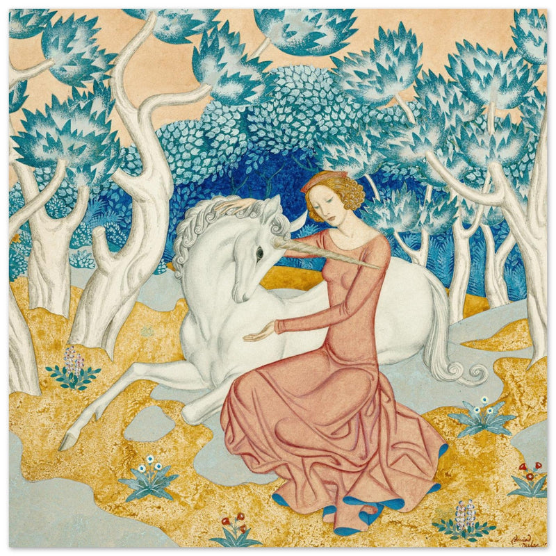 The Maid and the Unicorn painting by Edmund Dulac