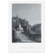 Gustave Dore illustration of King Arthur legend . Terrace scene with Guinevere. From the book Idylls of the King by Alfred Tennyson.