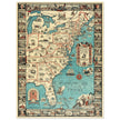 Vintage pictorical map of Map of the Eastern United States by Griswold Tyng. History of the USA.
