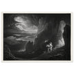 John Martin Paradise Lost vintage mezzoting engraving . Adam and Eve Driven Out of Paradise.