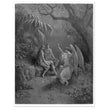 Gustave Dore Paradise Lost engraving . Archangel Rapahel with Adam and Eve in Eden.