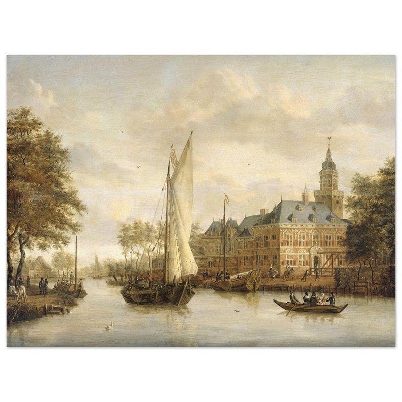 Jacobus Storck Nijenrode Castle on the Vecht near Breukelen. Antique old marine painting.  artwork