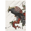 Eagle on pine branch in rain, by Isoda Koryusai