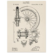 Vehicle whell patent illustration. Vintage drawing .