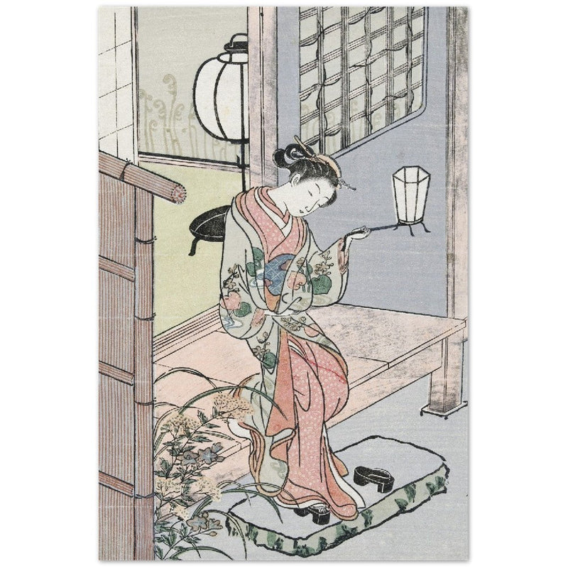 Young Woman with a Lantern by Suzuki Harunobu