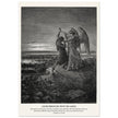 Gustave Dore The Bible engraving print . Jacob wrestling with the angel .