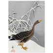 White-fronted goose in the snow by Ohara Koson