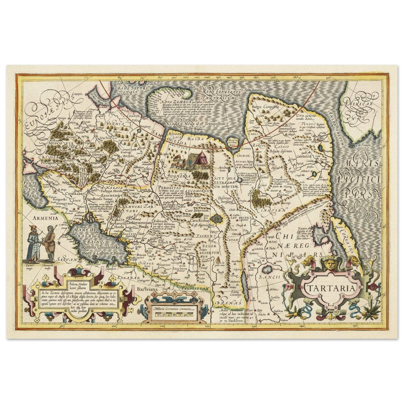 Ancient map of Russia by Jodocus Hondius  1633.