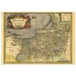 Ancient map of Prussia by Abraham Ortelius. Historic vintage map of 1570.