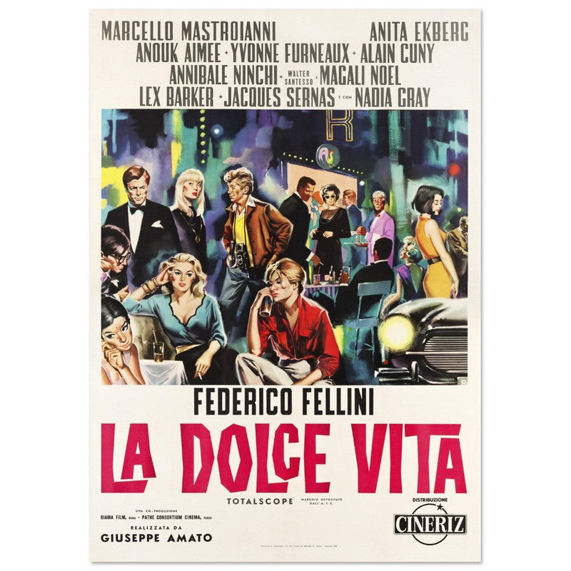 La Dolce Vita hitalian version movie poster.
